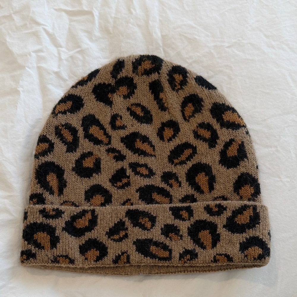 Monoprix Toddler girl’s leopard print beanie size 3-6 years